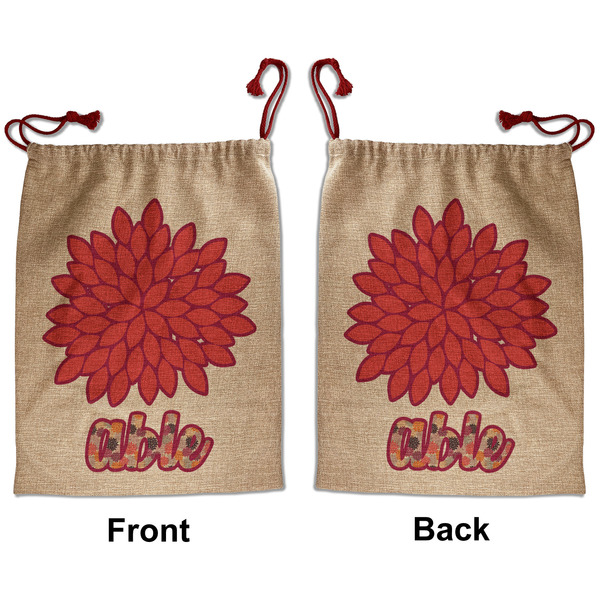 Custom Mums Flower Santa Sack - Front & Back (Personalized)