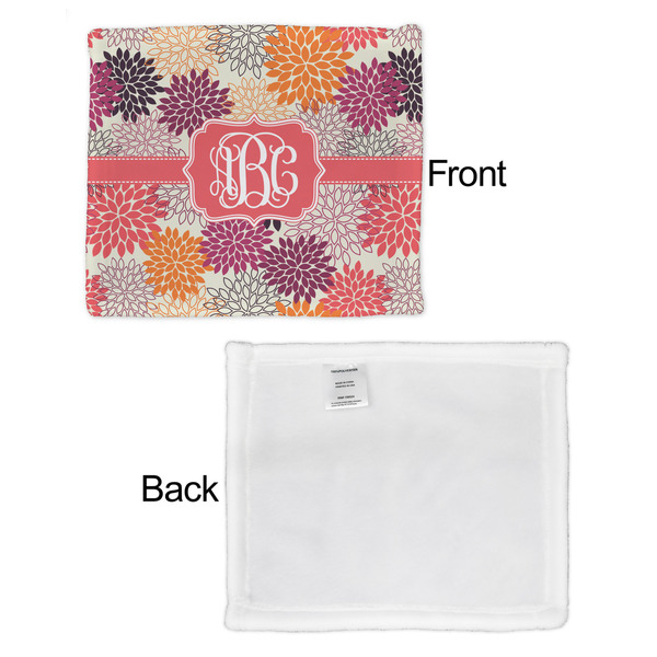 Mums Flower Security Blanket - Front & White Back View
