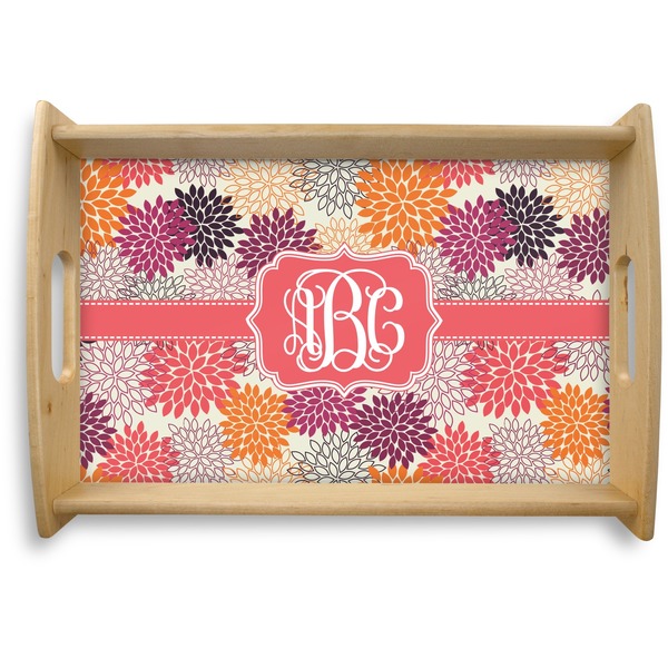 Custom Mums Flower Natural Wooden Tray - Small (Personalized)