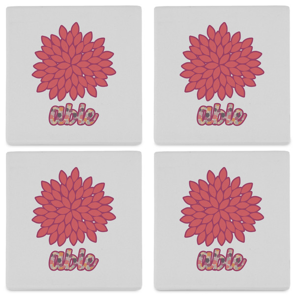 Mums Flower Set of 4 Sandstone Coasters - See All 4 View
