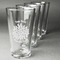 Mums Flower Set of Four Engraved Pint Glasses - Set View