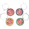 Mums Flower Set of Silver Wine Wine Charms
