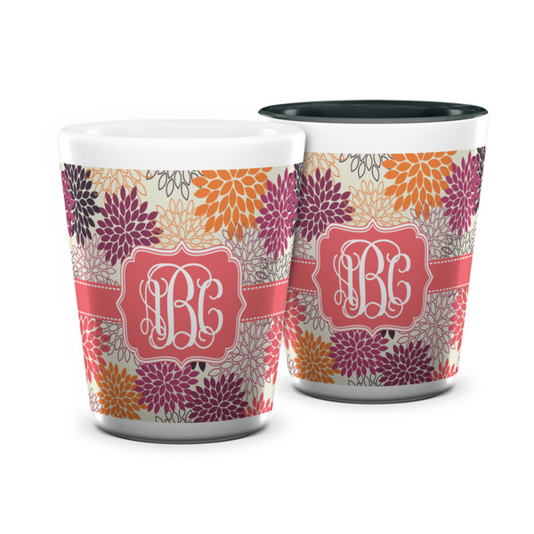 Custom Mums Flower Ceramic Shot Glass - 1.5 oz (Personalized)