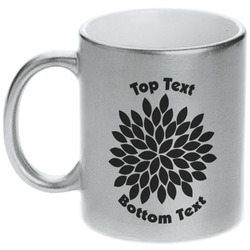 Mums Flower Metallic Silver Mug (Personalized)