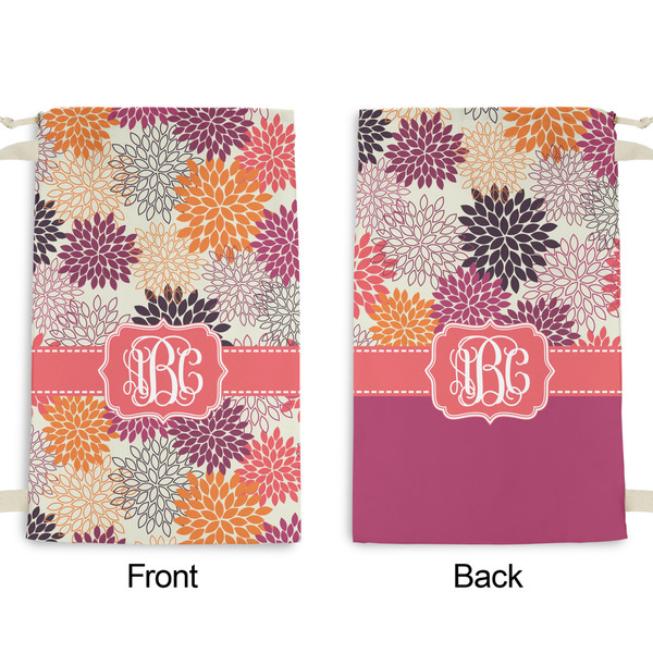 Mums Flower Small Laundry Bag - Front & Back View