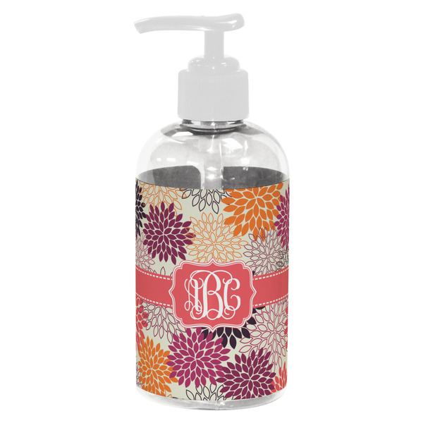 Custom Mums Flower Plastic Soap / Lotion Dispenser (8 oz - Small - White) (Personalized)