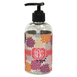 Mums Flower Plastic Soap / Lotion Dispenser (8 oz - Small - Black) (Personalized)