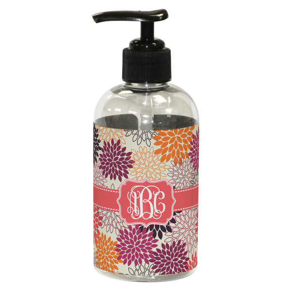 Custom Mums Flower Plastic Soap / Lotion Dispenser (8 oz - Small - Black) (Personalized)