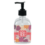 Mums Flower Glass Soap & Lotion Bottle - Single Bottle (Personalized)