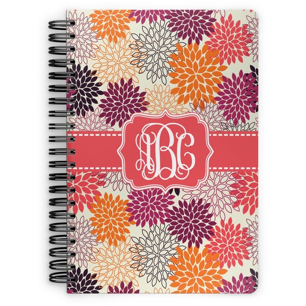 Custom Mums Flower Spiral Notebook (Personalized)