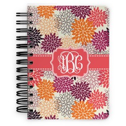 Mums Flower Spiral Notebook - 5x7 w/ Monogram