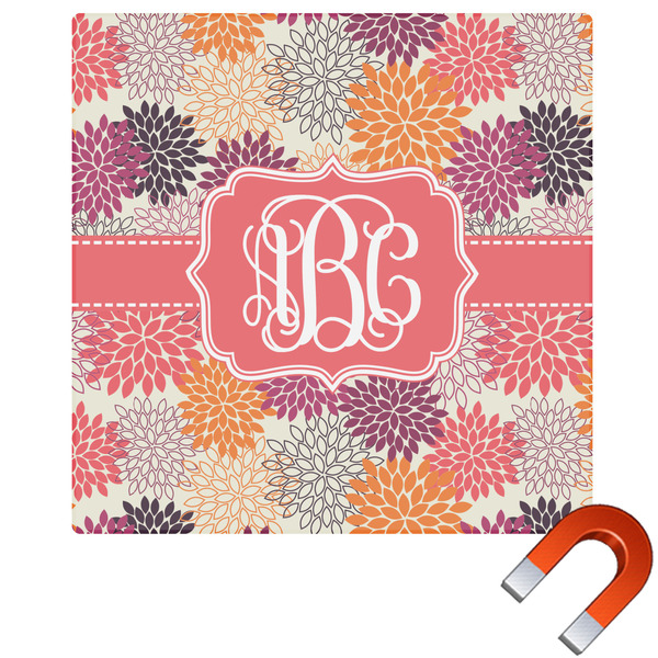 Custom Mums Flower Square Car Magnet - 6" (Personalized)
