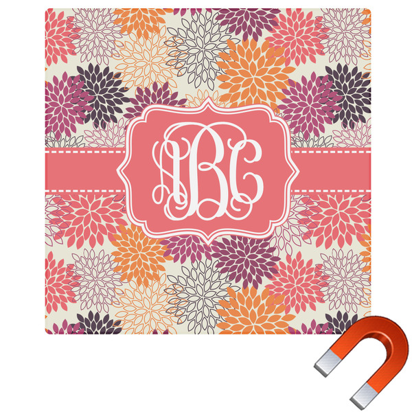 Custom Mums Flower Square Car Magnet - 10" (Personalized)