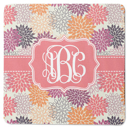 Mums Flower Square Rubber Backed Coaster (Personalized)