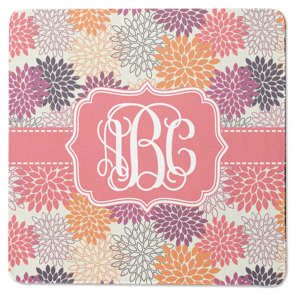 Custom Mums Flower Square Rubber Backed Coaster (Personalized)