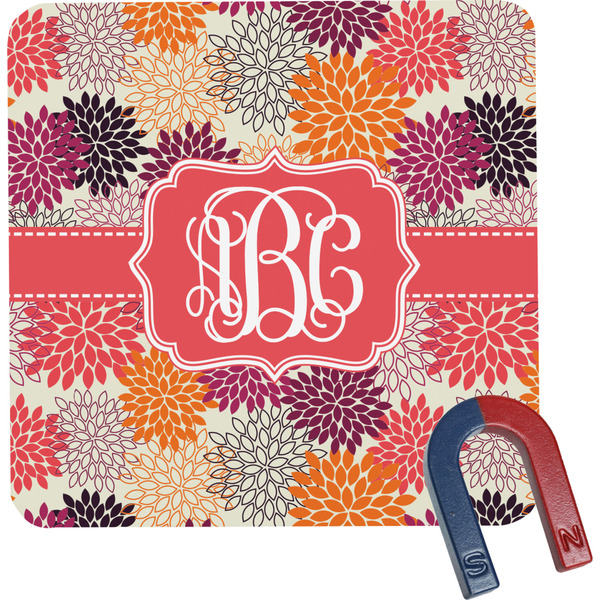 Custom Mums Flower Square Fridge Magnet (Personalized)