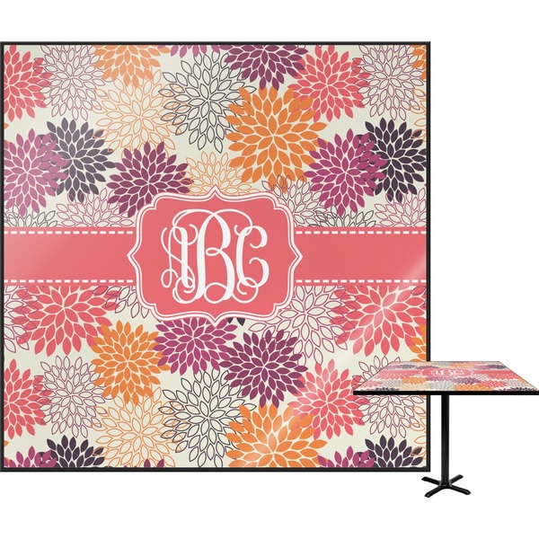 Custom Mums Flower Square Table Top - 24" (Personalized)