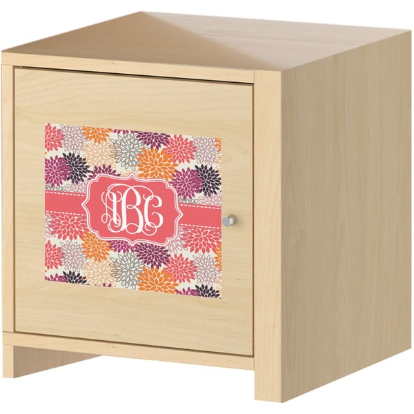 Mums Flower Square Wall Decal on Wooden Cabinet