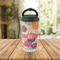 Mums Flower Stainless Steel Travel Cup Lifestyle