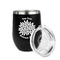 Mums Flower Stainless Wine Tumblers - Black - Double Sided - Alt View