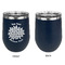 Mums Flower Stainless Wine Tumblers - Navy - Single Sided - Approval