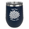 Mums Flower Stainless Wine Tumblers - Navy - Single Sided - Front