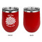 Mums Flower Stainless Wine Tumblers - Red - Single Sided - Approval