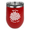 Mums Flower Stainless Wine Tumblers - Red - Single Sided - Front