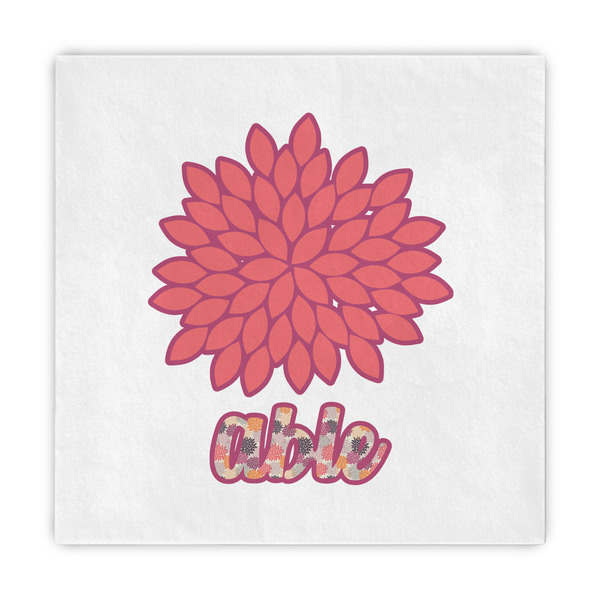 Custom Mums Flower Decorative Paper Napkins (Personalized)