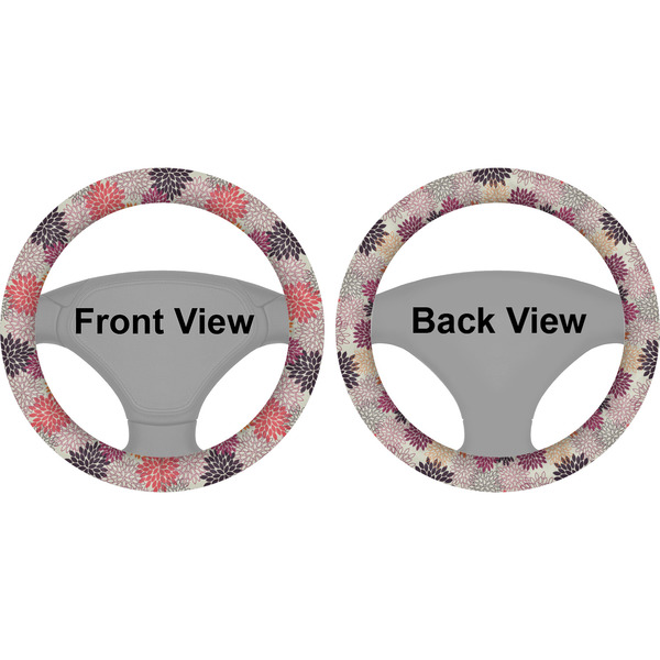 Mums Flower Steering Wheel Cover- Front and Back
