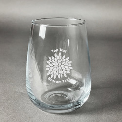 Mums Flower Stemless Wine Glass - Engraved (Personalized)