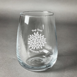 Mums Flower Stemless Wine Glass - Engraved (Personalized)