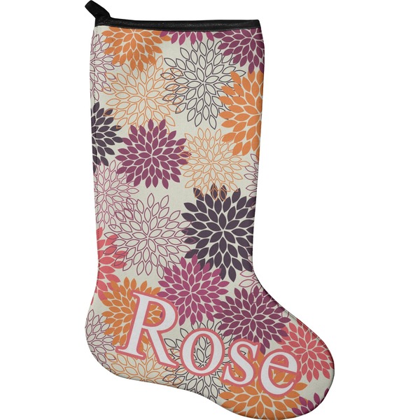 Custom Mums Flower Holiday Stocking - Single-Sided - Neoprene (Personalized)