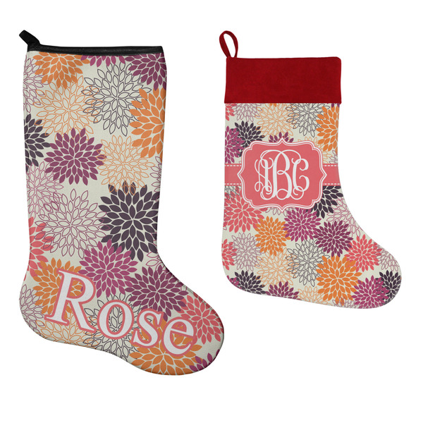 Mums Flower Stockings - Side by Side compare