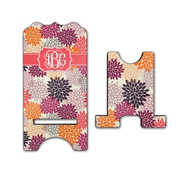 Mums Flower Stylized Phone Stand - Front & Back - Large