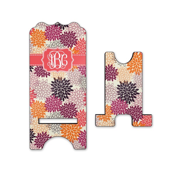 Mums Flower Stylized Phone Stand - Front & Back - Small