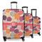 Mums Flower 3 Piece Luggage Set - 20" Carry On, 24" Medium Checked, 28" Large Checked (Personalized)