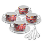Mums Flower Tea Cup - Set of 4 (Personalized)
