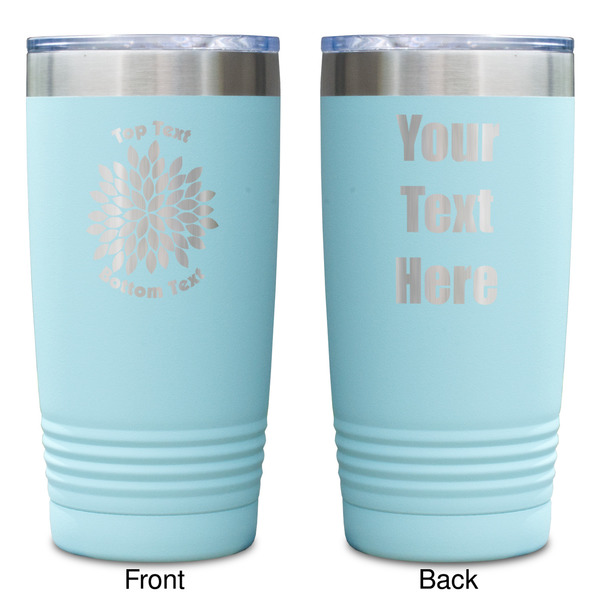 Mums Flower Teal Polar Camel Tumbler - 20oz -Double Sided - Approval
