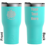 Mums Flower RTIC Tumbler - Teal - Engraved Front & Back (Personalized)