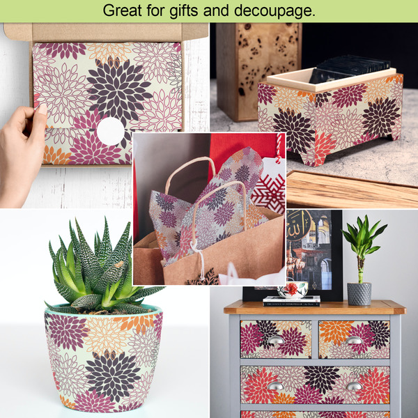 Mums Flower Tissue Paper - In Use Collage