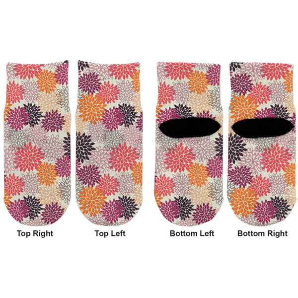 Mums Flower Toddler Ankle Socks - Double Pair - Front and Back - Apvl