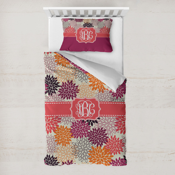 Custom Mums Flower Toddler Bedding w/ Monogram