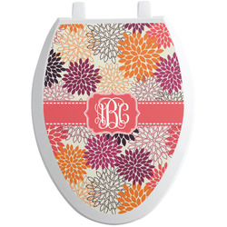 Mums Flower Toilet Seat Decal - Elongated (Personalized)