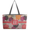 Mums Flower Tote w/Black Handles - Front View