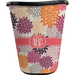 Mums Flower Waste Basket - Single Sided (Black) (Personalized)