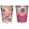 Mums Flower Trash Can White - Front and Back - Apvl