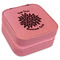 Mums Flower Travel Jewelry Boxes - Leather - Pink - Angled View