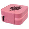 Mums Flower Travel Jewelry Boxes - Leather - Pink - View from Rear