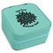 Mums Flower Travel Jewelry Boxes - Leatherette - Teal - Angled View